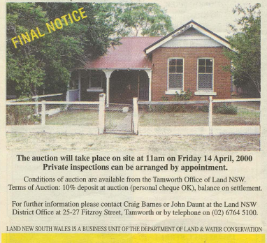 Crittenden Cottage advertisement sale 2000